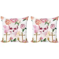 Abakuhaus Set schedel kussenhoezen – 2x40x40 cm – Dubbelzijdig bedrukt – Microvezel – Multikleurig