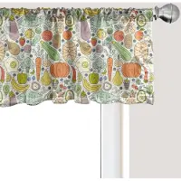 Abakuhaus Groente Raamvalletje, Gordijnvalletje voor Keuken en Slaapkamer met Tunnelzoom, 137 cm x 45 cm, Kokosnoot en Multicolor