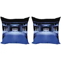 Abakuhaus Bowling-Party Kussenhoes – 2x40x40 cm – Dubbelzijdige print – Blauw/Wit/Rood