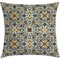Abakuhaus Kussenhoes – Turkse bloemmotief – 40x40 cm – multicolor, rits, dubbelzijdig bedrukt