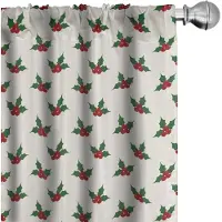 Abakuhaus Gordijnen – Hulstbessen – 2x75x225 cm – Mikrofaser – Halfverduisterend – Rood Groen Wit