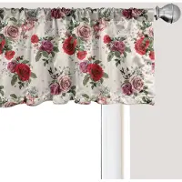Abakuhaus Shabby Flora Raamvalletje, Gordijnvalletje voor Keuken en Slaapkamer met Tunnelzoom, 137 cm x 30 cm, Bosgroen Lila