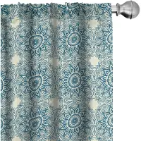 Abakuhaus Blauwe Mandala Gordijnen – 2x75x225 cm – microvezel, halfschaduw