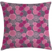 Abakuhaus Kussenhoes – Gebloemd 50x50 cm – Rits, Magenta/Grijs