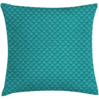 Abakuhaus Kussenhoes – Victoriaans Bloemen – 45x45 cm – Teal & Blassblauw