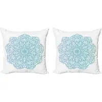 Abakuhaus Blauwe Mandala Kussenhoes Set – 2x40x40 cm – Dubbelzijdig bedrukt – Aqua