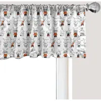 Abakuhaus Grappig raamvalletje, gordijnvalletje voor keuken en slaapkamer met tunnelzoom, 137 cm x 30 cm, oranje wit