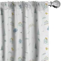 Abakuhaus Scandinavische voorhangen – 2x75x175 cm – microvezel – halfverduisterend – bleekblauw geel groen