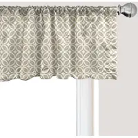 Abakuhaus Geometrische raamvalance, gordijnvalance voor keuken en slaapkamer met tunnelzoom, 137 cm x 45 cm, Twilight en wit