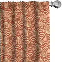 Abakuhaus Retro Gordijnen – 2x 75×175 cm – Microfaser – Verduisterend – Rust en Blassgeel