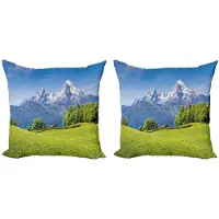 Abakuhaus Europa Kussenhoes Set – 2x50x50 cm – Dubbelzijdig bedrukt – Groen/Hemelblauw