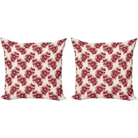 Abakuhaus Bloemen kussenhoezen set – 2x40x40 cm – Dubbelzijdig bedrukt