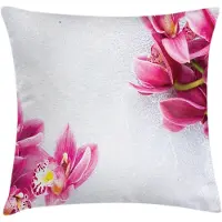 Abakuhaus Kussenhoes – Orchideeënpatroon – 45x45 cm – Wit-Pink