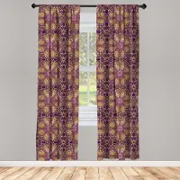 Abakuhaus Lila Geel Mandala Gordijnen – 2x75x175 cm – Mikrofaser – Halfduisterend