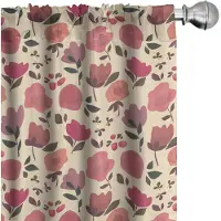 Abakuhaus Doodle Bloemen – Gordijnen 2x75x175 cm – Meerkleurig Microfiber