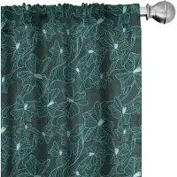 Abakuhaus – Voorhangen teal – 2x75×245 cm – Mikrofaser – Halfverduisterend Barok Bladeren