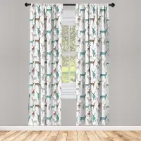 Abakuhaus Herten gordijnen – 2x75x245 cm – roedezak – turkoois beige bruin