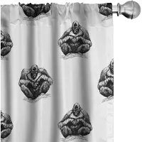 Abakuhaus Gorilla – Voorhangset – 2x75x225 cm – Mikrofaser – Donkergrijs & Wit
