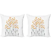 Abakuhaus Kussenhoezen Set – 2x50x50 cm – Bloementhema – Geel/Zwart
