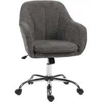 HOMCOM Bureaustoel - Sneeuwwit flanel (100% polyester) - 64x63x96cm - Grijs