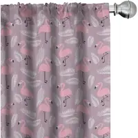 Abakuhaus Flamingo Voorhangen – 2x75x175 cm – Microvezel – Lichtroze/Grijs