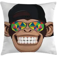 Abakuhaus Kussenhoes – Hipster-Aap – Dubbelzijdig bedrukt – 40x40 cm