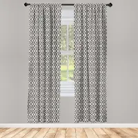 Abakuhaus Raamgordijnen – Geometrische antieke rand – 2x75x225 cm – legergroen
