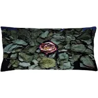 Abakuhaus Vintage-Rose Kussenhoes – Dubbelzijdig bedrukt – 90×40 cm – Babyroze/Saliegroen