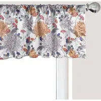 Abakuhaus Vintage botanische raamvalance, gordijnvalance voor keuken en slaapkamer met tunnelzoom, 137 cm x 30 cm, donker lavendel donker perzik
