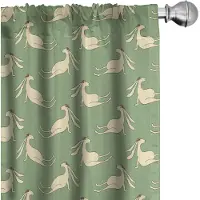 Abakuhaus Hase gordijnen – 2x75x175 cm – Crème Resedagroen – Halfdonker