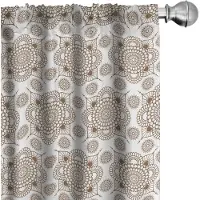 Abakuhaus Oriëntaalse Marokkaanse Mosaiek – 2x Voorhangpaneel 75x225 cm – Mikrofaser – Umber en Wit