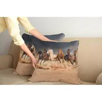 Abakuhaus Paardenkussenhoesset (2 stuks), Paardenthema, 45 cm, Zandbruin
