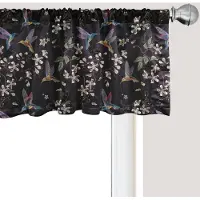 Abakuhaus Raamvalletje met kersenbloesem en kolibrie, gordijnvalletje voor keuken en slaapkamer met tunnelzoom, 137 cm x 45 cm, meerkleurig