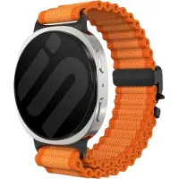 Strap-it Outdoor nylon bandje met P-buckle - horlogebandje geschikt voor Samsung Galaxy Watch 9 (40/44mm) / Watch 8 (40/44mm) / Classic (46mm) - oranje/zwart