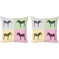 Abakuhaus Zebra Kussenhoes Set 2×60×60 cm – Dubbelzijdige druk, Multicolor