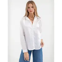 Big Dart Satin Lange Mouwen Knop-up Shirt