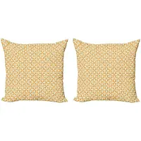 Abakuhaus Aster – Kussenhoes Set van 2x45x45 cm – Crème Marigold – Dubbelzijdig