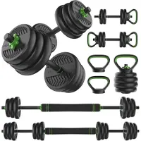 DNA Verstelbare Dumbells - Verstelbare Dumbbells - Dumbell Set - Verstelbare Dumbell - Zwart/Groen - 114cm x 19cm x 19cm