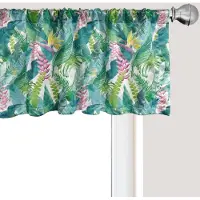 Abakuhaus Aquarel Raamvalletje, Gordijnvalletje voor Keuken en Slaapkamer met Tunnelzoom, 137 cm x 30 cm, Groen Roze Wit