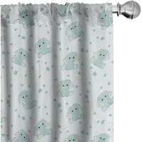 Abakuhaus Gordijnen – 2x75x245 cm – Microfiber – Mint Groen/Wit – Halfdonker