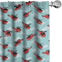 Abakuhaus – Gordijnpanelen Wolkenkunst – 2x75x175 cm – Babyblauw & Donkerroze