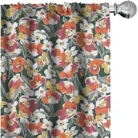 Abakuhaus Bloemen gordijnen – set van 2 – microvezel – veelkleurig