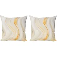 Abakuhaus – Psychedelisch Kussenhoes Set – 45x45 cm – Dubbelzijdig bedrukt – Oranje/Grijs