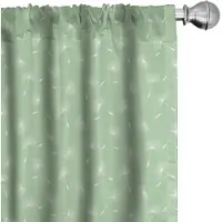 Abakuhaus Paardenbloem Gordijnen – 2x75x225 cm – Microvezel, Halfdonker Groen/Wit