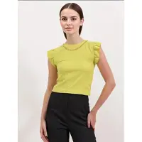 Big Dart Geribbelde Mouwloze Crew Neck Blouse