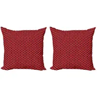 Abakuhaus Abstrakt Kussenhoes Set – 2x 40x40 cm – dubbelzijdig bedrukt – fuchsia/kastanjebruin