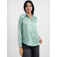 Bigdart Satin Lange Mouwen Knopf Hem