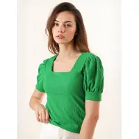 Big Dart Slim Fit Vierkante Hals Blouse