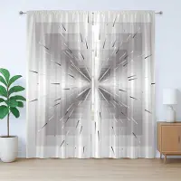 Abakuhaus Ombre Rustiek Gordijn, Vierkanten en Lijnen Design, met Bandjes en Haakjes voor de Woonkamer, 280 x 260 cm, Zwart