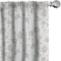 Abakuhaus Gordijnen – 2x75x175 cm – lichtgrijze mikrofaser, romantische bloemen